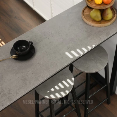 Barset 120x40 SERGIO - Beton / Schwarz