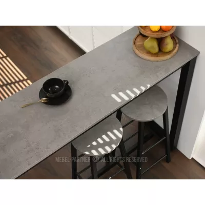 Barset 120x40 SERGIO - Beton / Schwarz