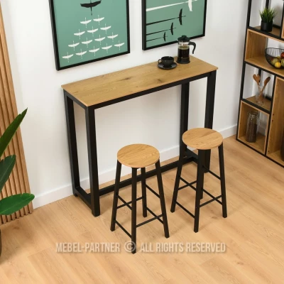 Barset 120x40 SERGIO - Eiche / Schwarz