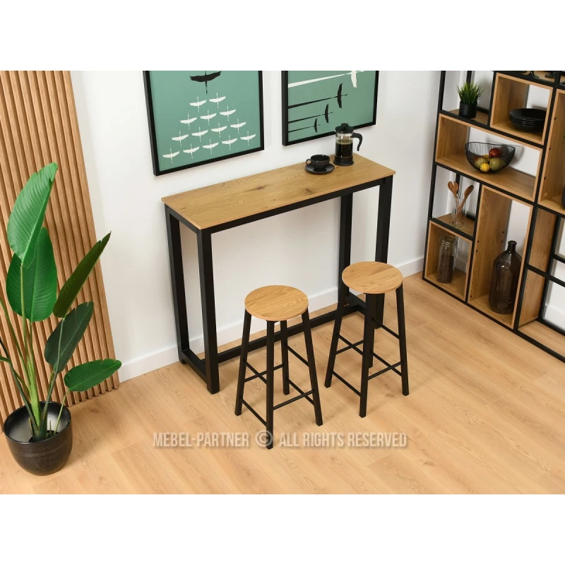 Barset 120x40 SERGIO - Eiche / Schwarz