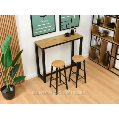 Barset 120x40 SERGIO - Eiche / Schwarz