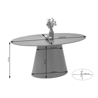 Ovaler Esstisch 160x90 cm ELIAM - Eiche