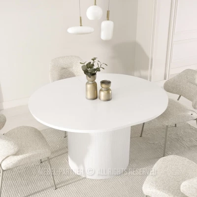 Ausziehbarer Designertisch 140(180)x120 LARSON - weiß