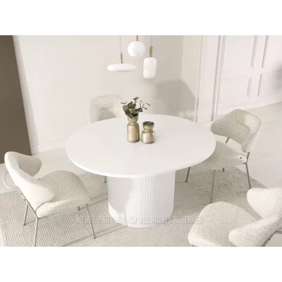 Ausziehbarer Designertisch 140(180)x120 LARSON - weiß