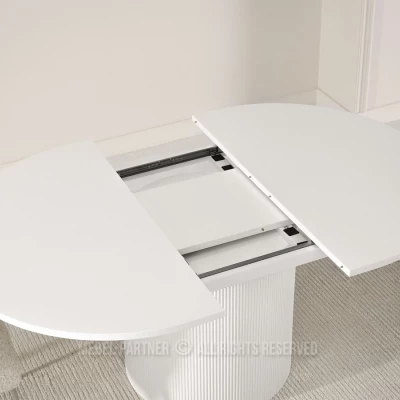 Ausziehbarer Designertisch 140(180)x120 LARSON - weiß
