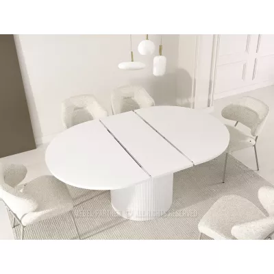 Ausziehbarer Designertisch 140(180)x120 LARSON - weiß