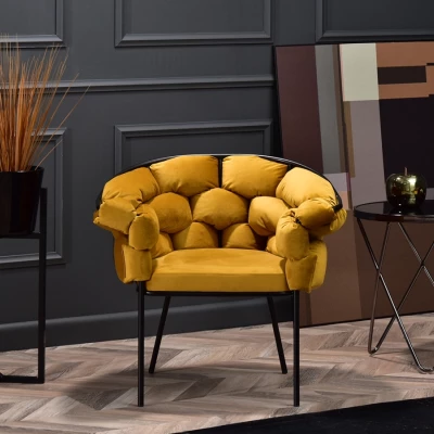Designer-Polstersessel BARTOL – Honig/Schwarz