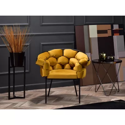 Designer-Polstersessel BARTOL – Honig/Schwarz