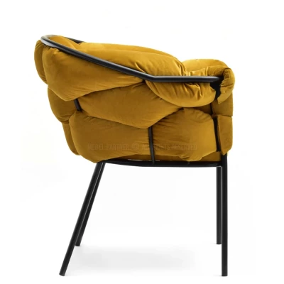 Designer-Polstersessel BARTOL – Honig/Schwarz