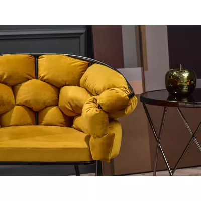 Designer-Polstersessel BARTOL – Honig/Schwarz