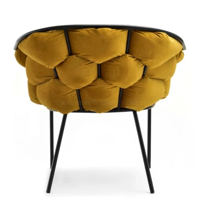 Designer-Polstersessel BARTOL – Honig/Schwarz