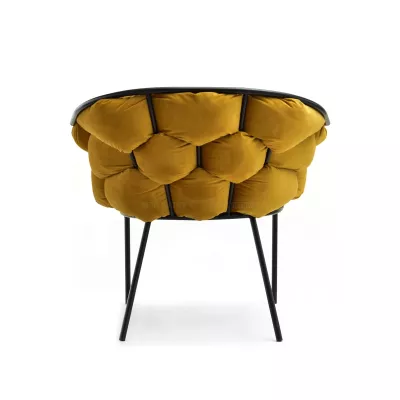 Designer-Polstersessel BARTOL – Honig/Schwarz
