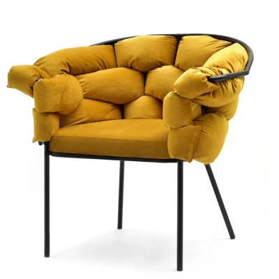 Designer-Polstersessel BARTOL – Honig/Schwarz