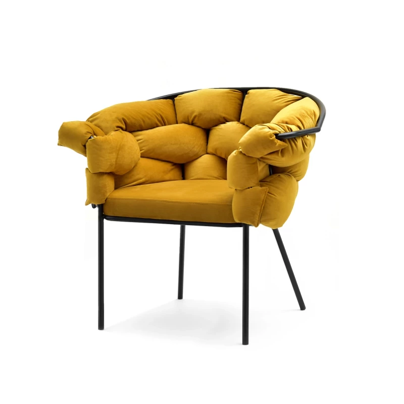 Designer-Polstersessel BARTOL – Honig/Schwarz