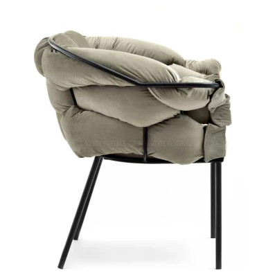 Designer-Polstersessel BARTOL – Sand/Schwarz
