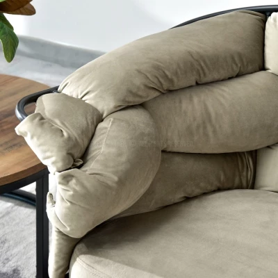 Designer-Polstersessel BARTOL – Sand/Schwarz