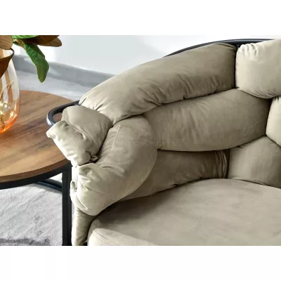 Designer-Polstersessel BARTOL – Sand/Schwarz