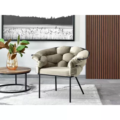 Designer-Polstersessel BARTOL – Sand/Schwarz