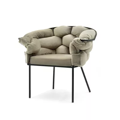 Designer-Polstersessel BARTOL – Sand/Schwarz