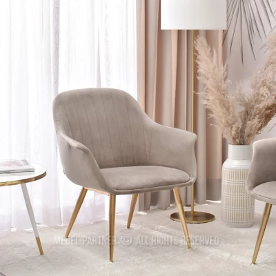 RAUL Polstersessel - beige / gold