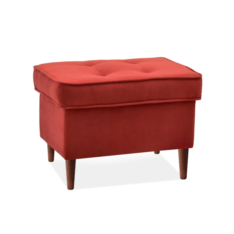 Polsterhocker DENIZ - orange / walnuss Polsterhocker DENIZ - orange / walnuss