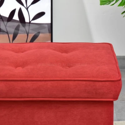 Polsterhocker DENIZ - orange / walnuss Polsterhocker DENIZ - orange / walnuss