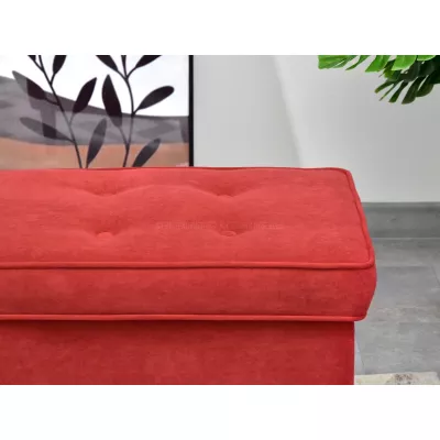 Polsterhocker DENIZ - orange / walnuss