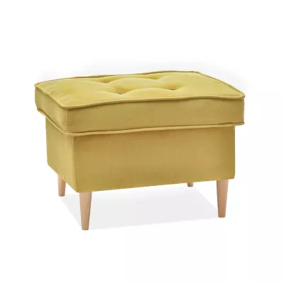 Polsterhocker DENIZ - gelb / Buche