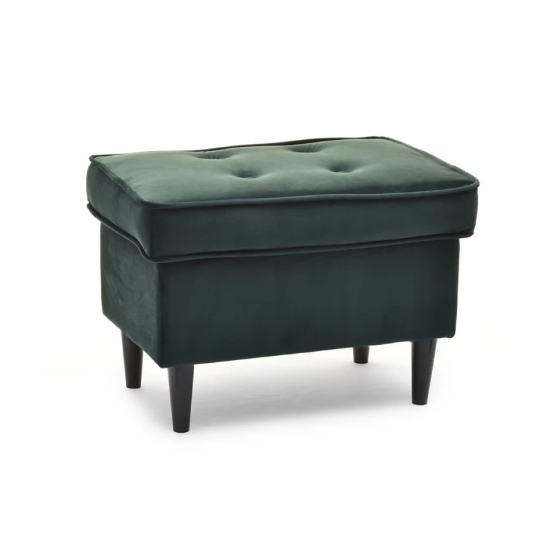 Polsterhocker DENIZ - dunkelgrün / schwarz Polsterhocker DENIZ - dunkelgrün / schwarz