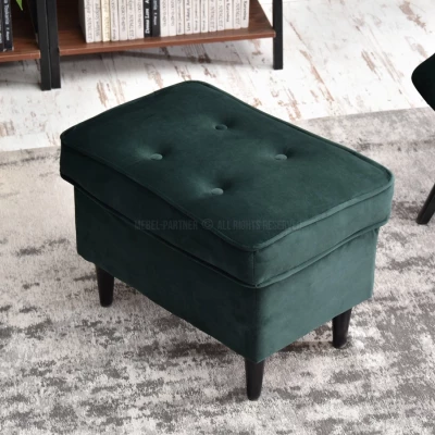 Polsterhocker DENIZ - dunkelgrün / schwarz Polsterhocker DENIZ - dunkelgrün / schwarz