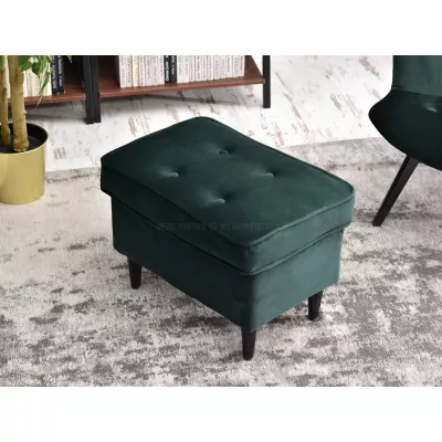 Polsterhocker DENIZ - dunkelgrün / schwarz