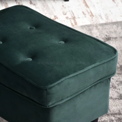 Polsterhocker DENIZ - dunkelgrün / schwarz Polsterhocker DENIZ - dunkelgrün / schwarz