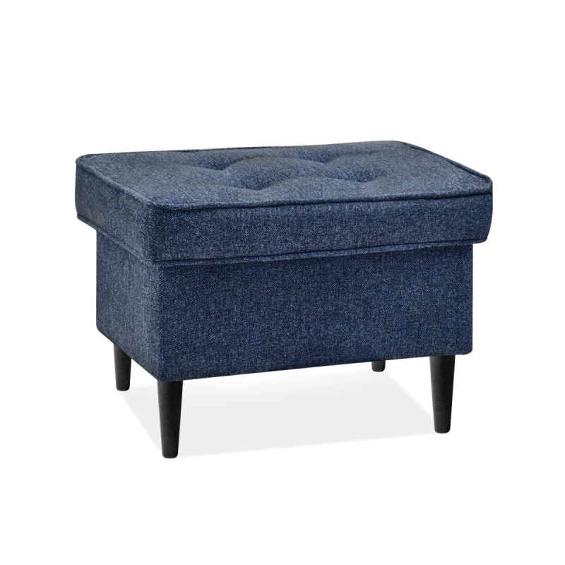 Polsterhocker DENIZ - grau / dunkelblau / schwarz Polsterhocker DENIZ - grau / dunkelblau / schwarz