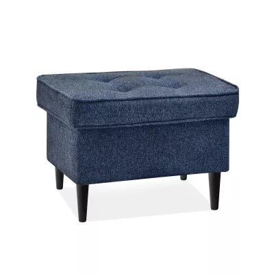 Polsterhocker DENIZ - grau / dunkelblau / schwarz