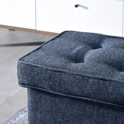 Polsterhocker DENIZ - grau / dunkelblau / schwarz Polsterhocker DENIZ - grau / dunkelblau / schwarz