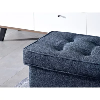 Polsterhocker DENIZ - grau / dunkelblau / schwarz