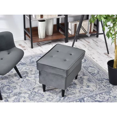 Polsterhocker DENIZ - dunkelgrau/schwarz