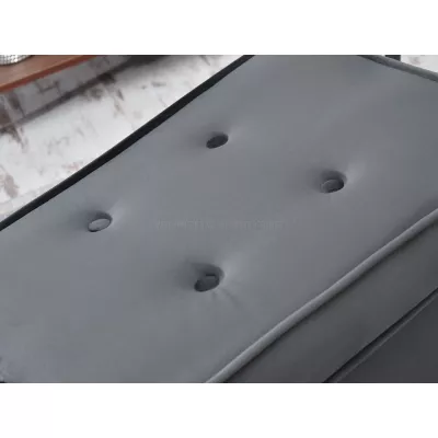 Polsterhocker DENIZ - dunkelgrau/schwarz