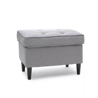 Polsterhocker DENIZ - grau/schwarz