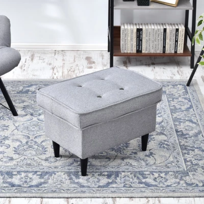 Polsterhocker DENIZ - grau/schwarz Polsterhocker DENIZ - grau/schwarz