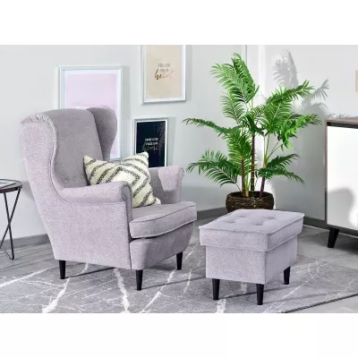 Polsterhocker DENIZ - puderrosa / schwarz