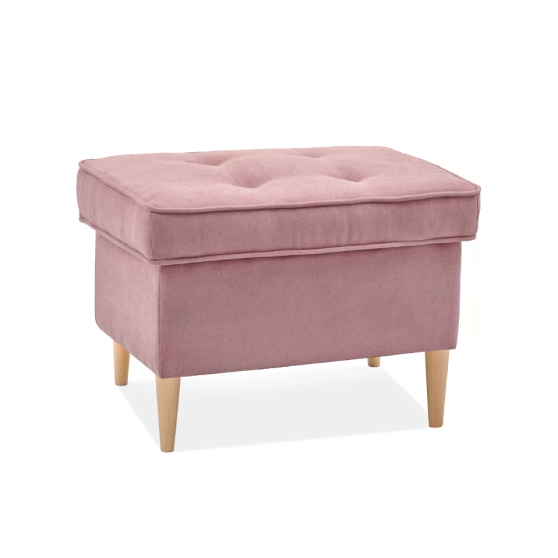 Polsterhocker DENIZ - rosa / Buche Polsterhocker DENIZ - rosa / Buche