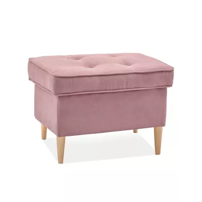 Polsterhocker DENIZ - rosa / Buche