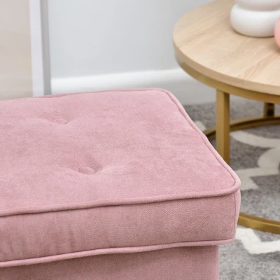 Polsterhocker DENIZ - rosa / Buche Polsterhocker DENIZ - rosa / Buche