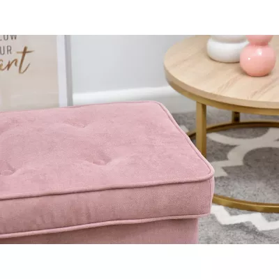 Polsterhocker DENIZ - rosa / Buche