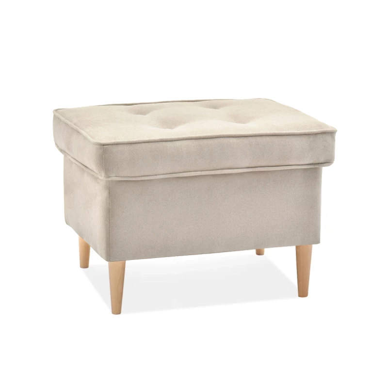 Polsterhocker DENIZ - Sand/Buche Polsterhocker DENIZ - Sand/Buche