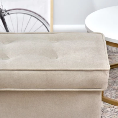 Polsterhocker DENIZ - Sand/Buche Polsterhocker DENIZ - Sand/Buche