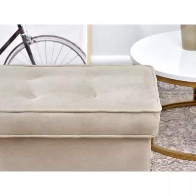 Polsterhocker DENIZ - Sand/Buche