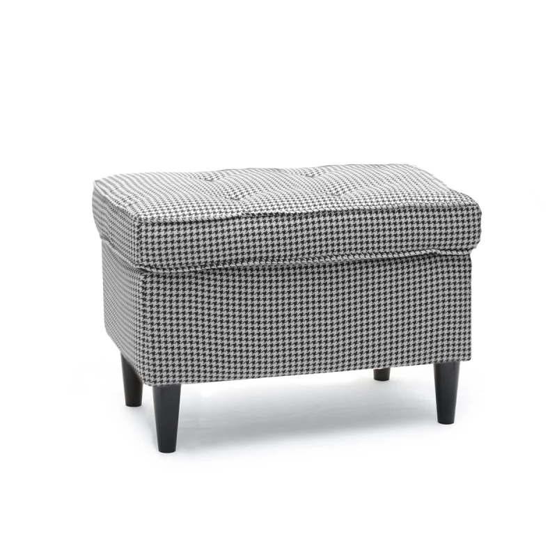 Polsterhocker DENIZ - schwarz-weiß / schwarz Polsterhocker DENIZ - schwarz-weiß / schwarz