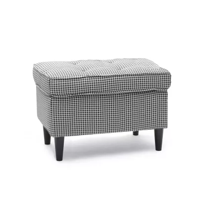 Polsterhocker DENIZ - schwarz-weiß / schwarz
